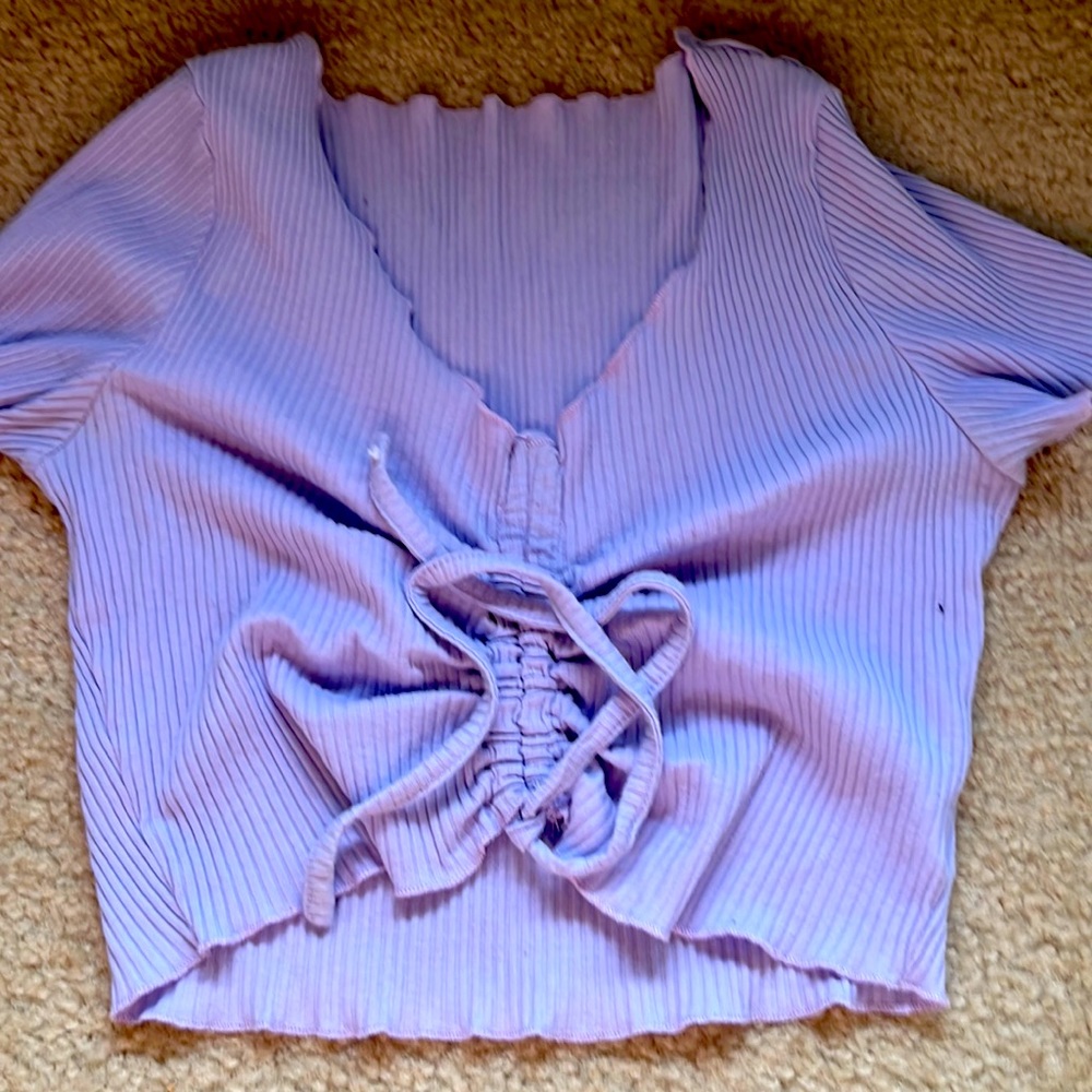 Adjustable centered light purple top